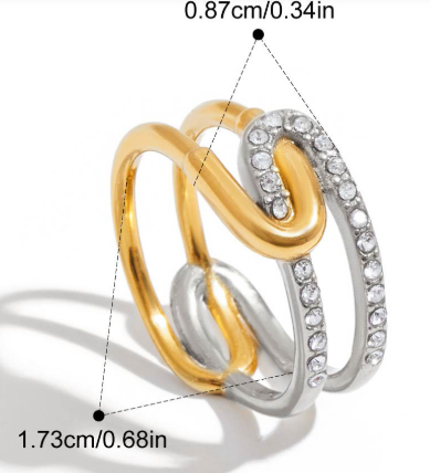 Two Toned Entwined Ring