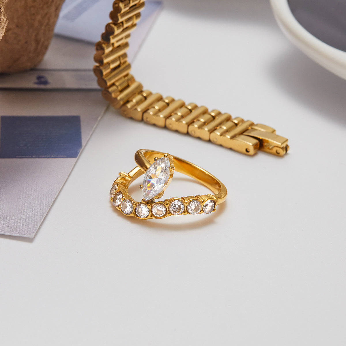 Marquise-Cut Stone Ring