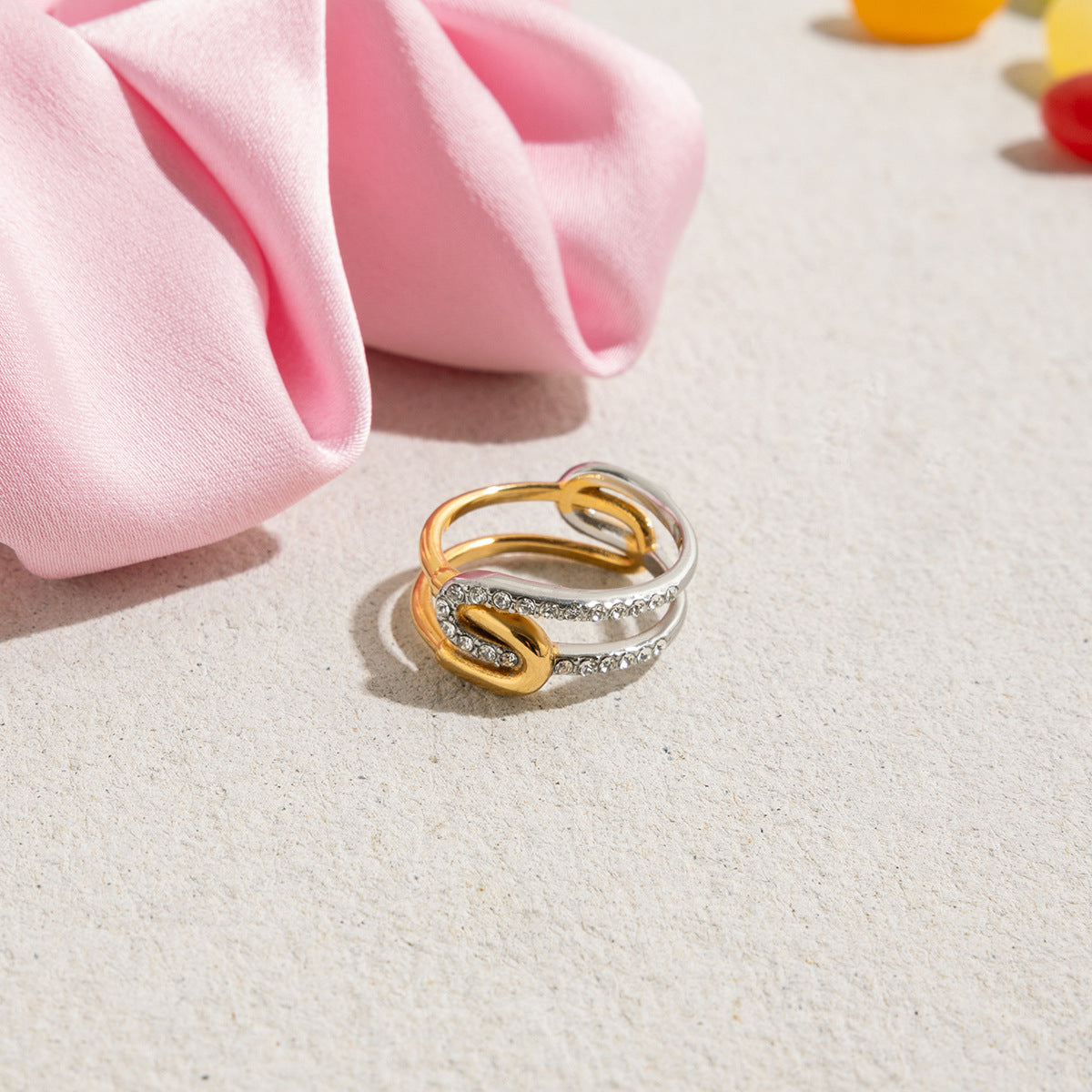 Two Toned Entwined Ring