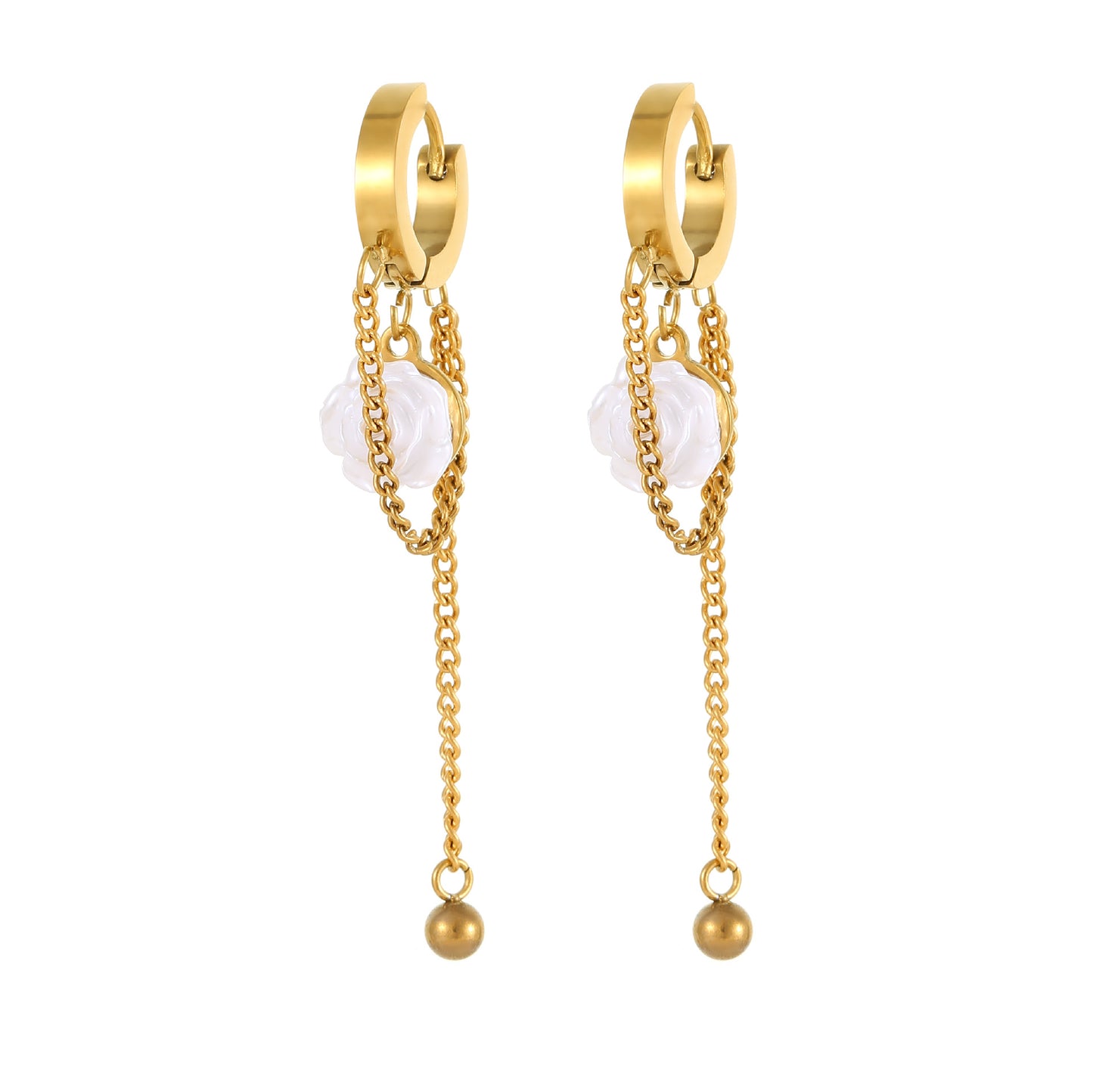 Floral Chain Drop Earrings
