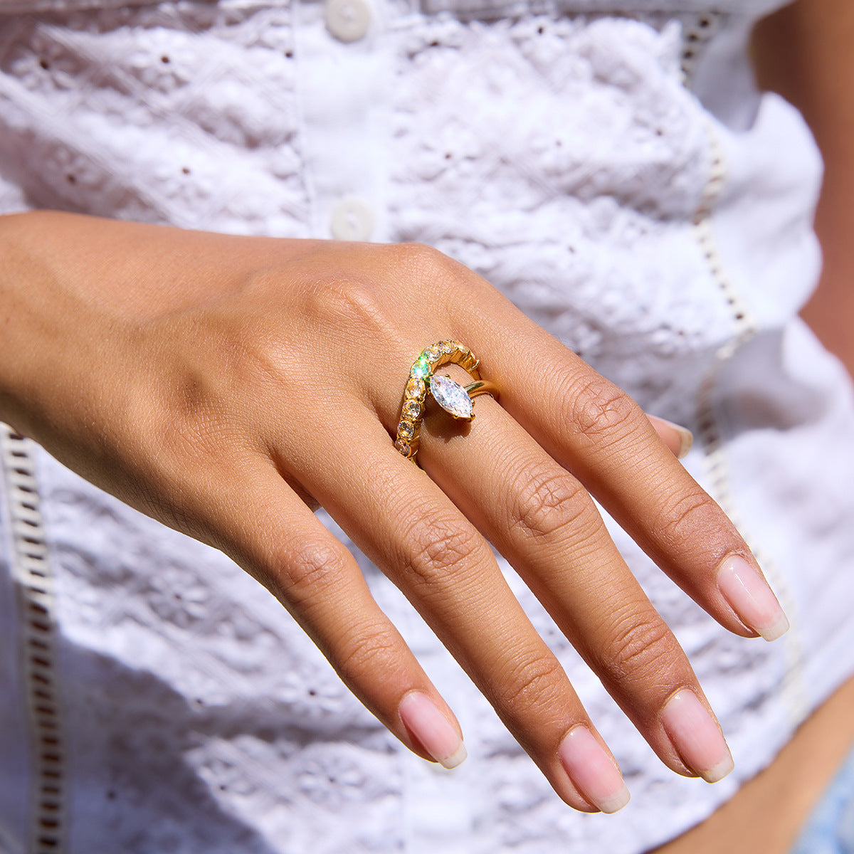 Marquise-Cut Stone Ring