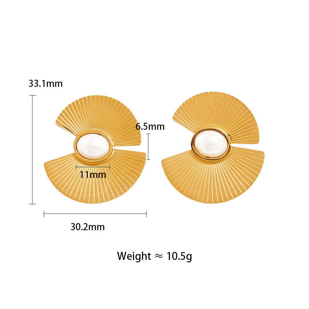 Golden Fan Earrings