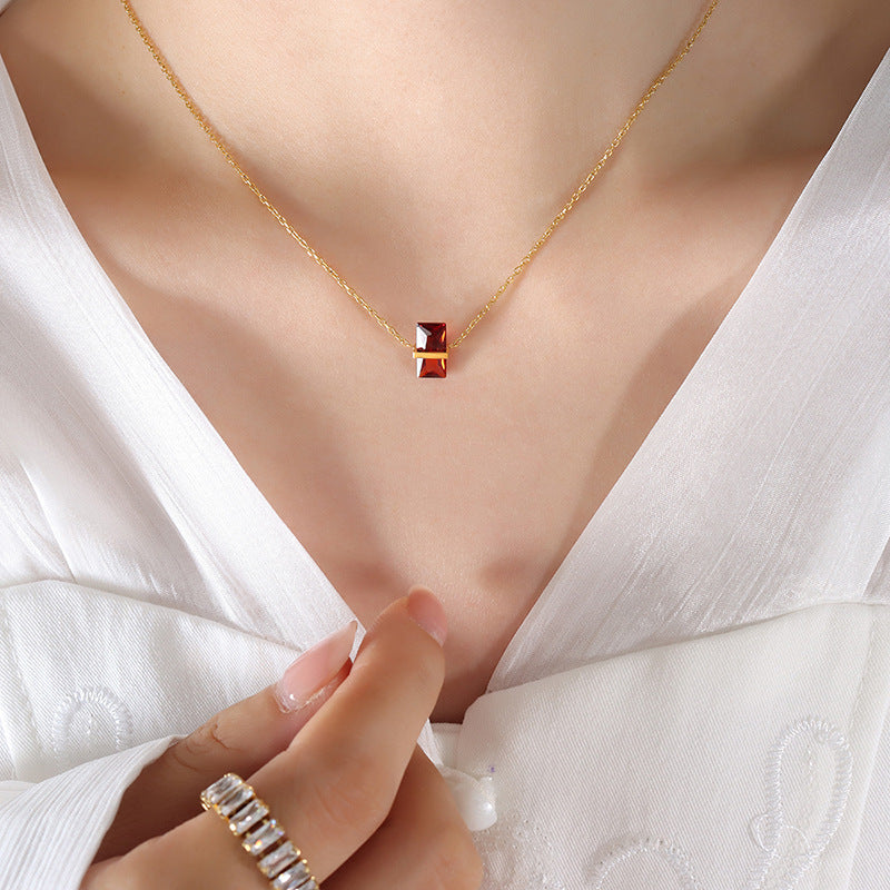 Colored Hex Stone Necklace