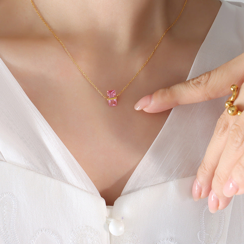 Colored Hex Stone Necklace