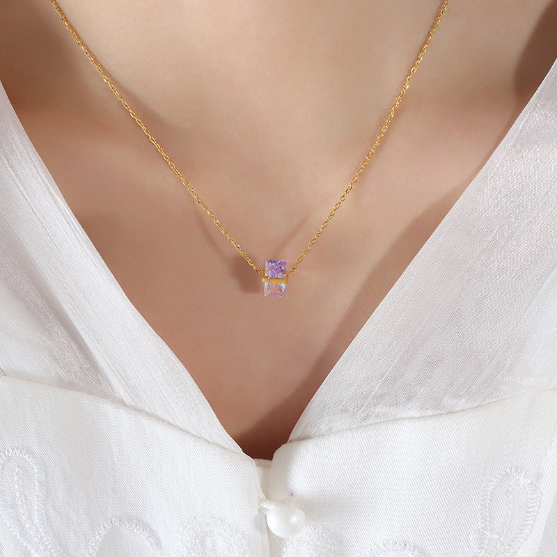 Colored Hex Stone Necklace