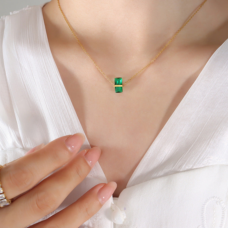 Colored Hex Stone Necklace