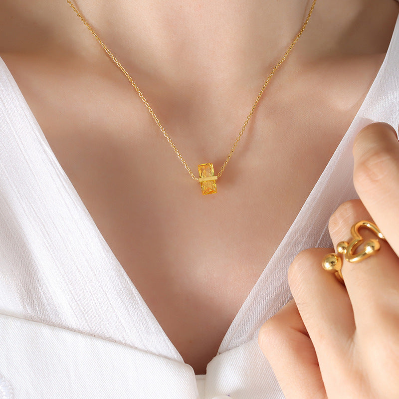 Colored Hex Stone Necklace
