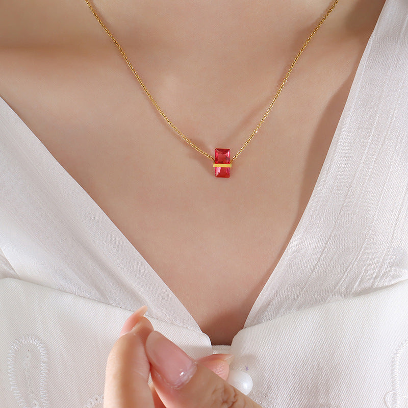 Colored Hex Stone Necklace
