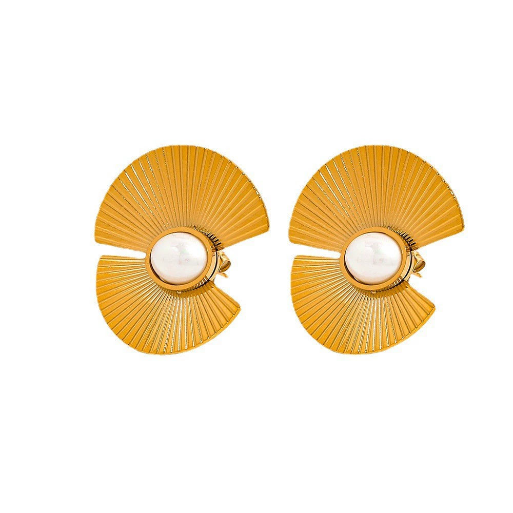 Golden Fan Earrings