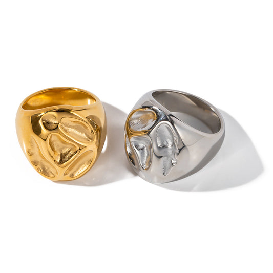 Ridged Statement Ring