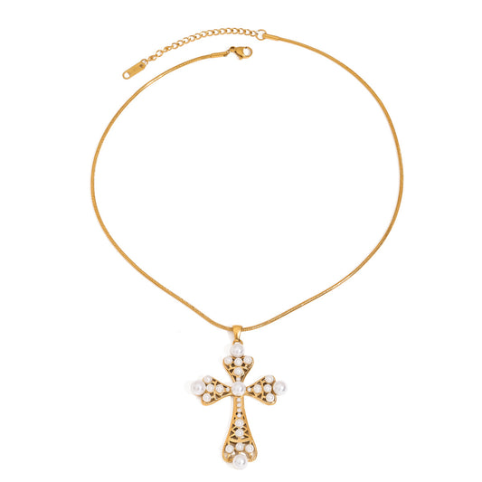 Pearl Cross Necklace
