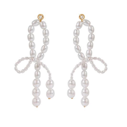 Pearl Bow Earrings