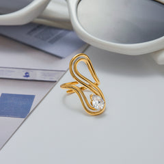 The Lyra Wave Ring - Gold Ring | Waterproof & Tarnish-Free