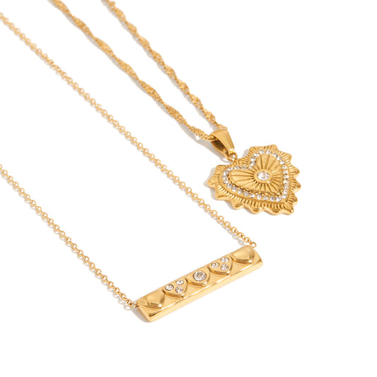 2 Layer Solid Heart Necklace
