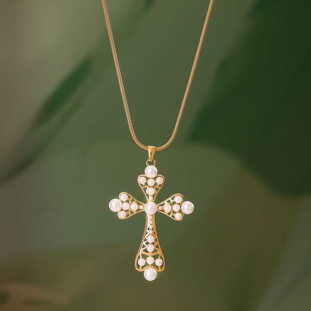Pearl Cross Necklace