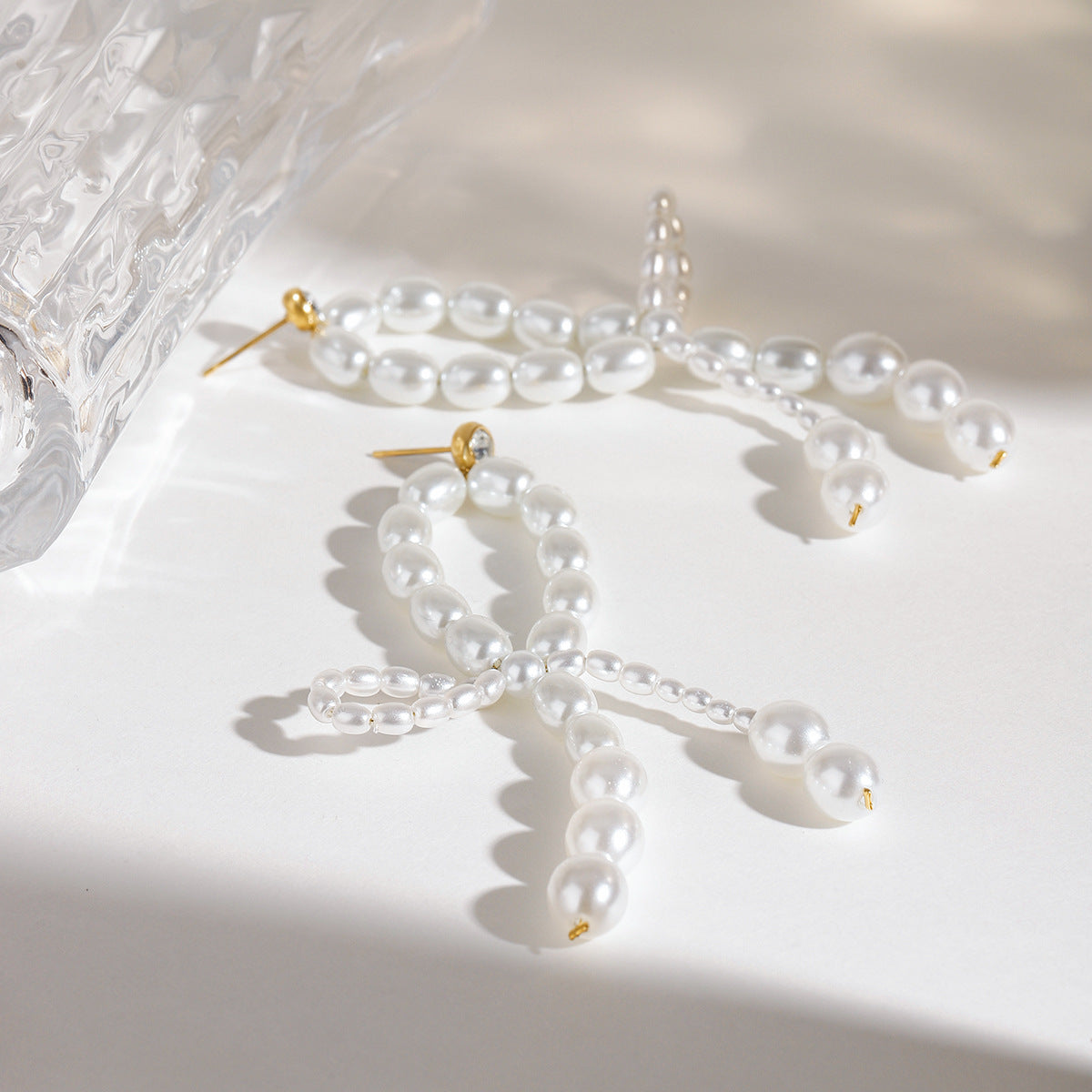 Pearl Bow Earrings