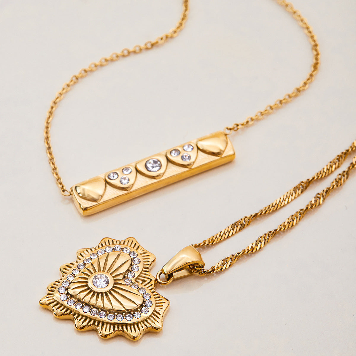 2 Layer Solid Heart Necklace