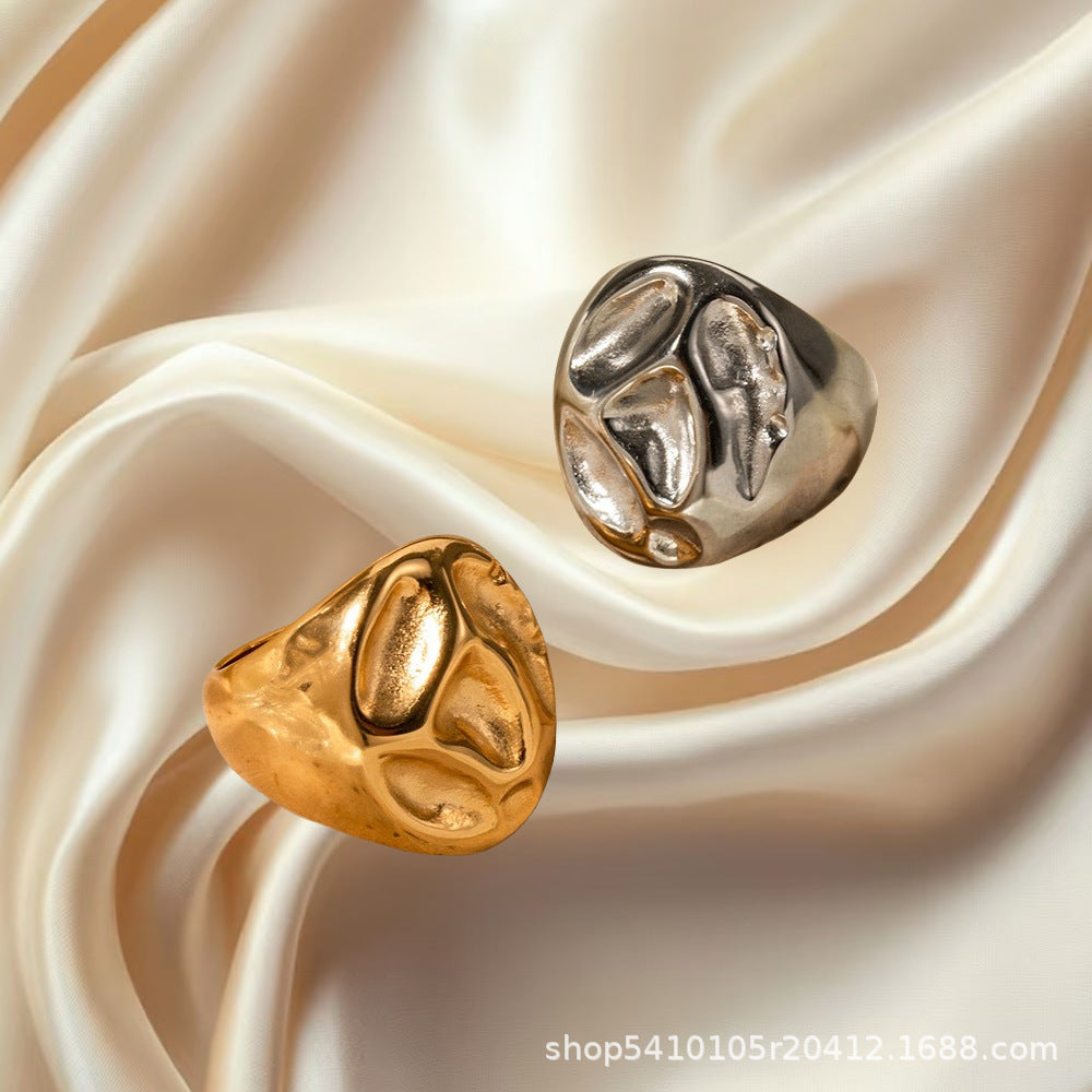 Ridged Statement Ring