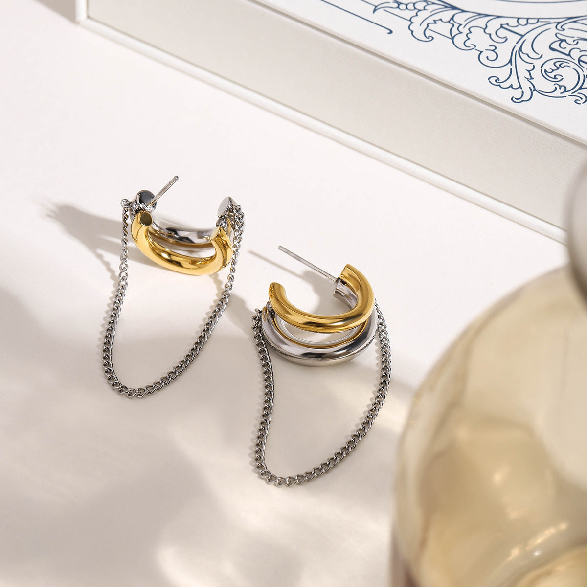 Chained Arc Earrings