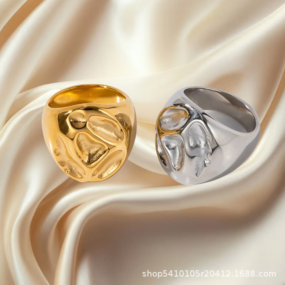 Ridged Statement Ring