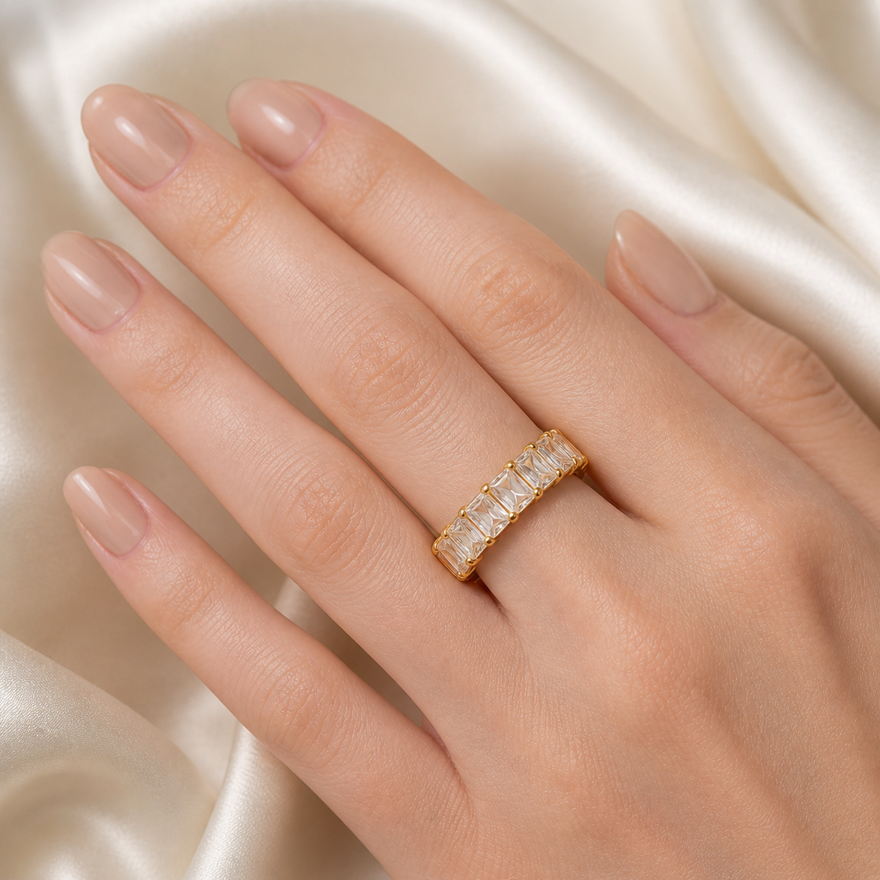 Tennis Chrystal Ring - Crystal Gold Ring | Waterproof & Tarnish-Free