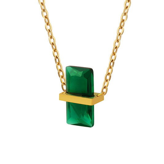 Colored Hex Stone Necklace